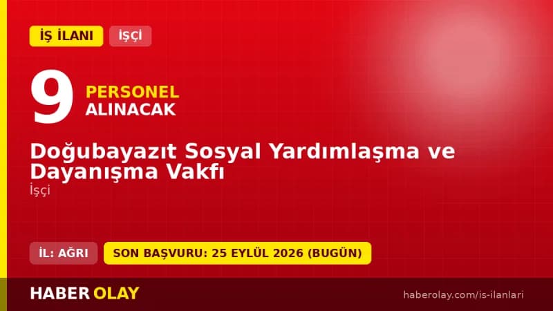 Ağrı Doğubayazıt SYDV 9 geçici işçi alımı için başvuru ilanı