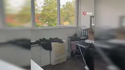 Almanya Garbsen’de banka soygunu girişimi sırasında zarar gören Türk kuaför salonu