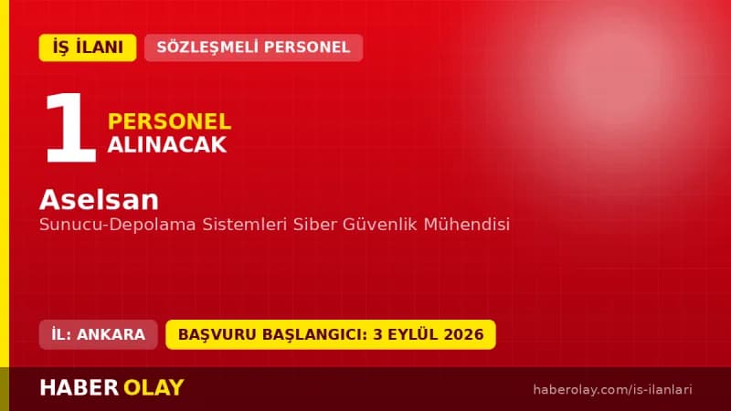 Aselsan Sunucu-Depolama Sistemleri Siber Güvenlik Mühendisi Alımı Başvuruları