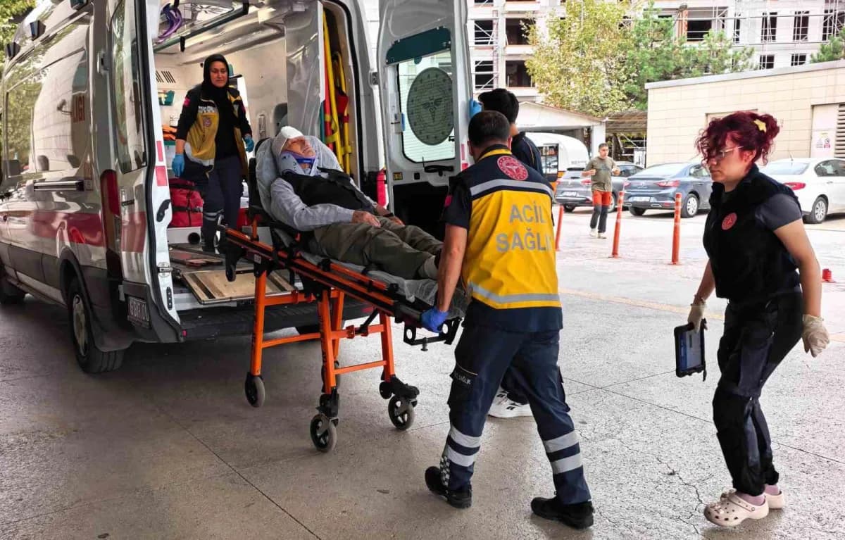 Bursa İnegöl’de şarampole uçan otomobil kazası sonrası olay yeri