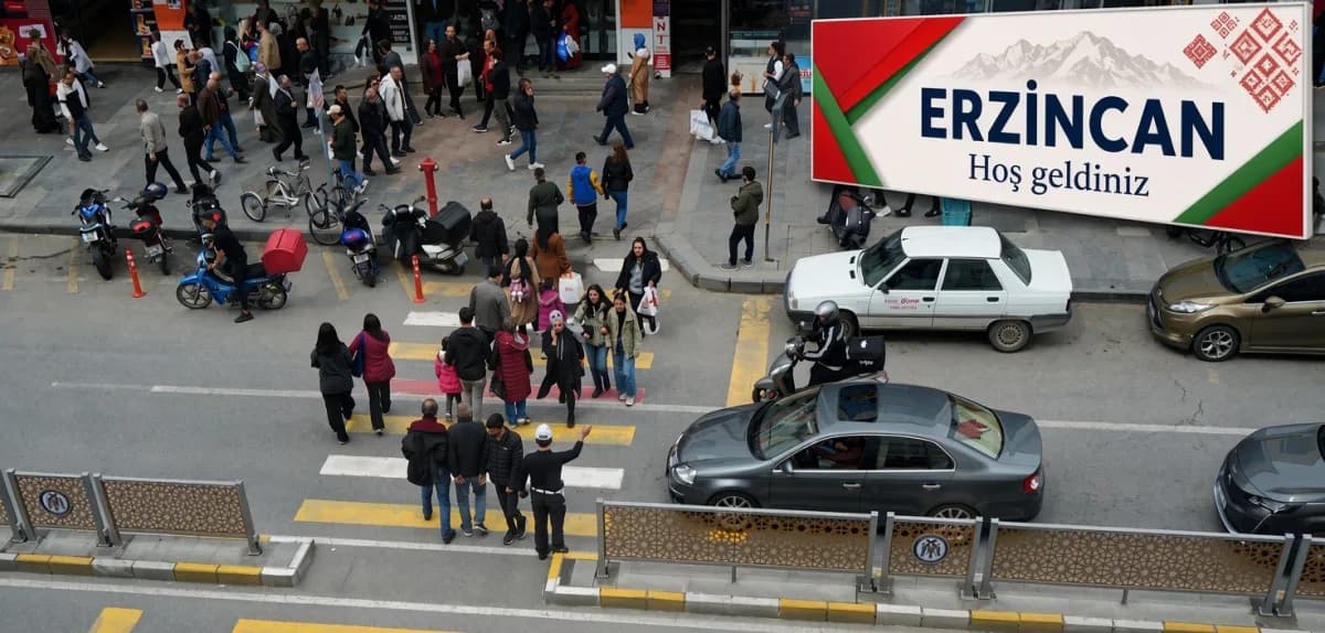Erzincan'da geniş alana seyrek dağılmış nüfus yoğunluğu haritası