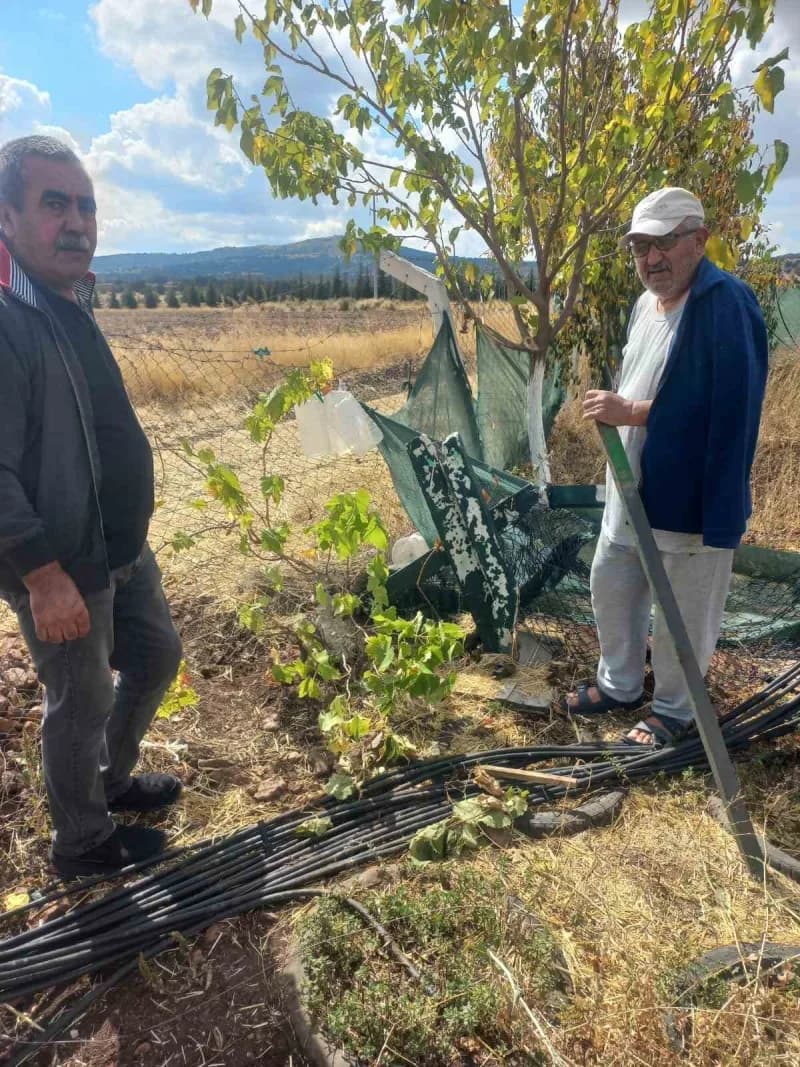 Eskişehir Seyitgazi Yolu'nda zarar görmüş bahçe telleri