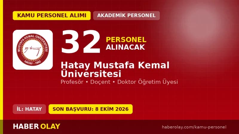 Hatay Mustafa Kemal Üniversitesi öğretim üyesi alımı için başvuru ekranı ve kampüs görüntüsü