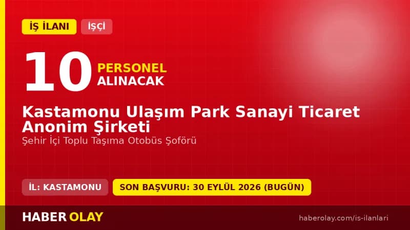 Kastamonu Ulaşım Park Sanayi Ticaret A.Ş. otobüs şoförü iş ilanı başvuru detayları