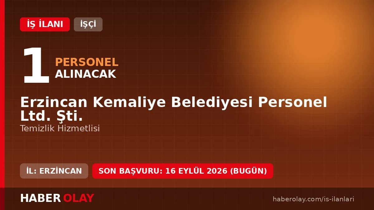 Erzincan Kemaliye Belediyesi personel alımı başvuru şartları ve detayları