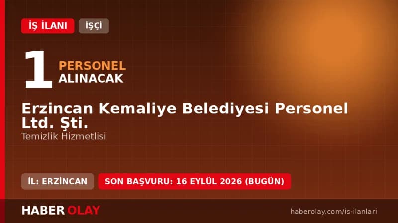 Erzincan Kemaliye Belediyesi personel alımı başvuru şartları ve detayları