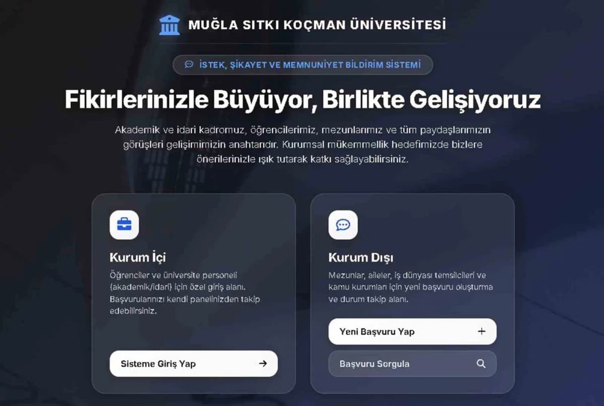 Muğla Sıtkı Koçman Üniversitesi kampüsünde istek şikayet bildirim sistemi tanıtımı