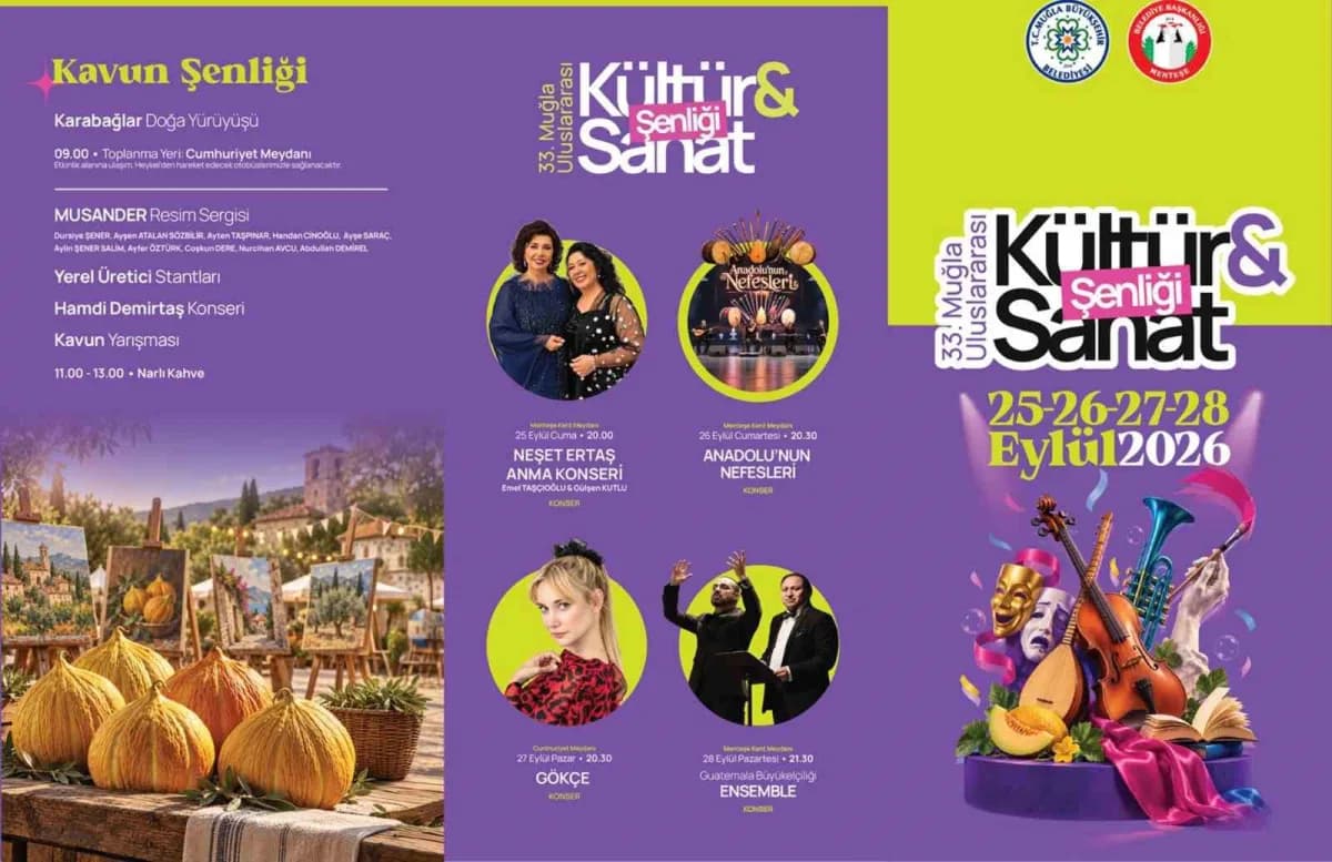 Muğla Uluslararası Kültür ve Sanat Şenliği kapsamında Menteşe Kent Meydanı’nda düzenlenen etkinliklerden bir görünüm