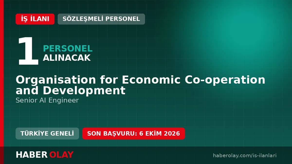 OECD Paris ofisinde Senior AI Engineer pozisyonu için personel alımı ilanı