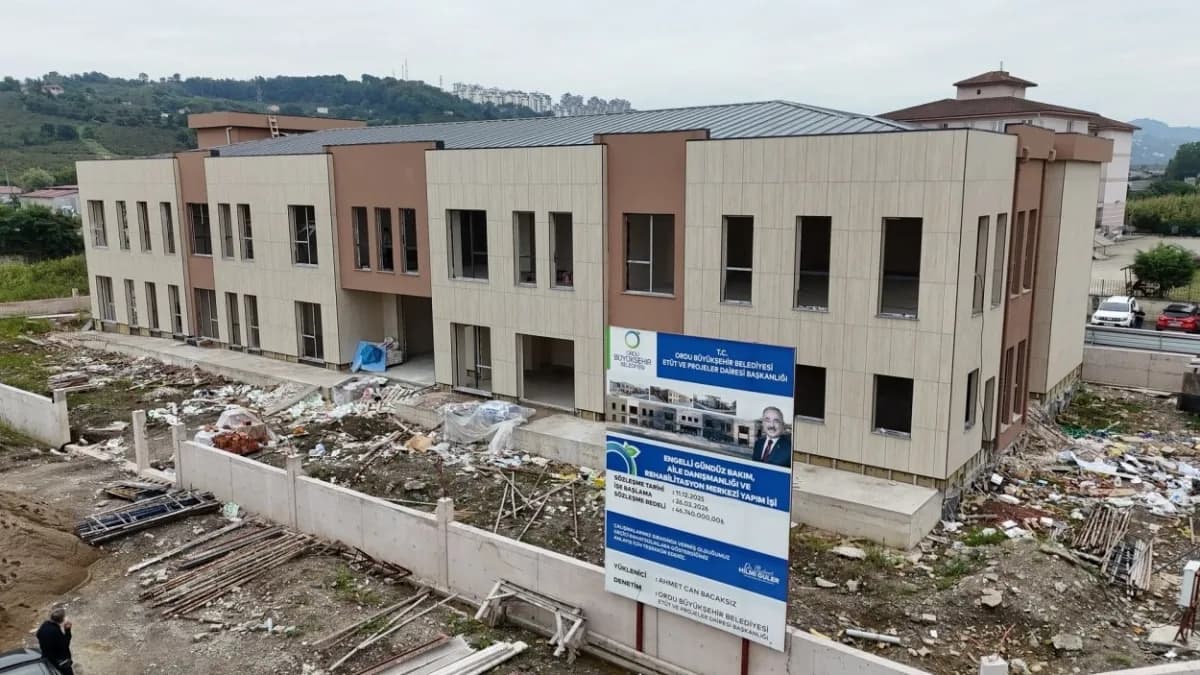 Ordu’da engelli bireylerin kullanımına uygun bakım ve rehabilitasyon merkezi inşaatından bir görüntü