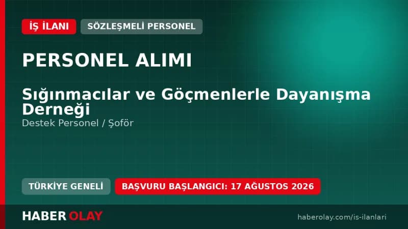 SGDD-ASAM Destek Personeli ve Şoför Alımı İlanı