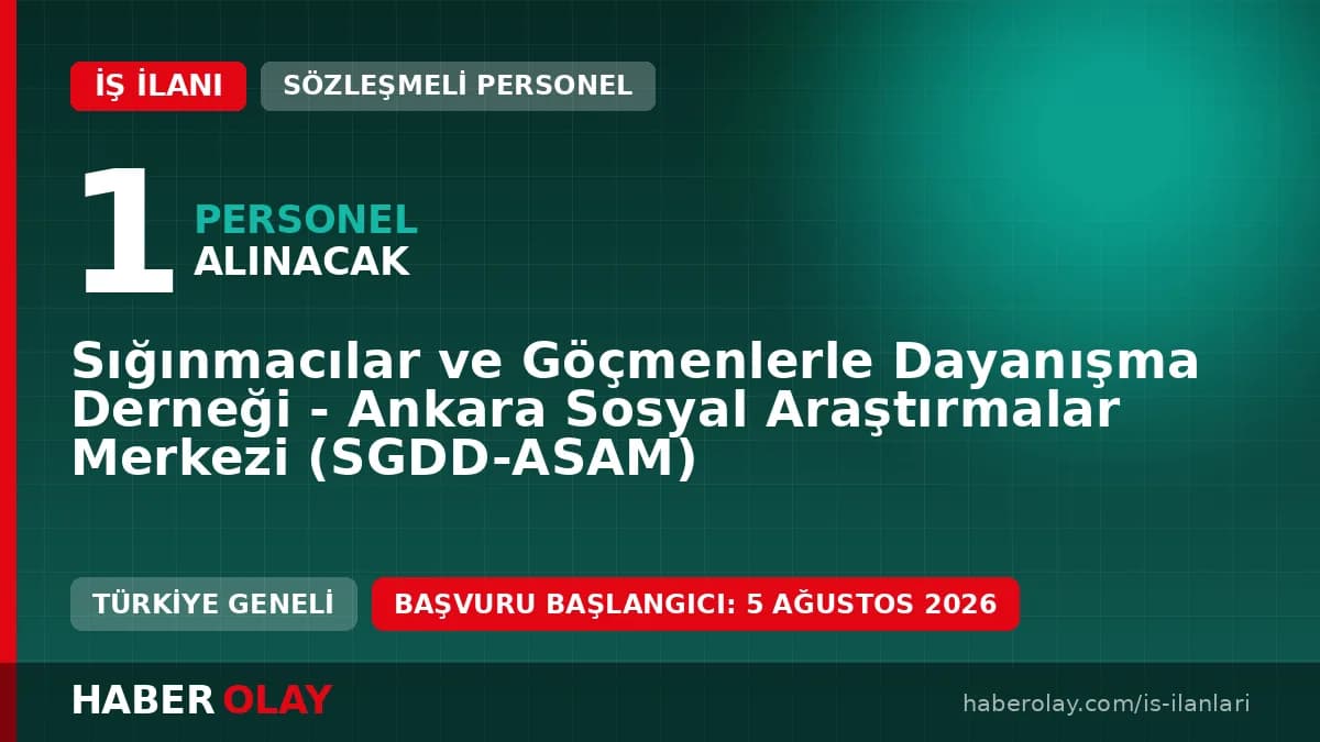 SGDD-ASAM Saha Çalışanı personel alımı ilanı ve başvuru detayları