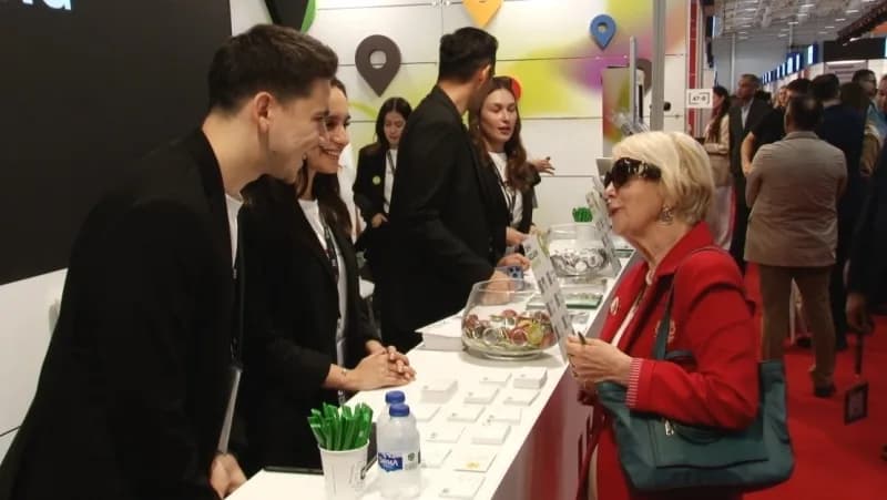 İstanbul Turizm Fuarı'nda teknoloji ve yapay zeka entegrasyonunu anlatan Here Event yetkilisi konuşuyor