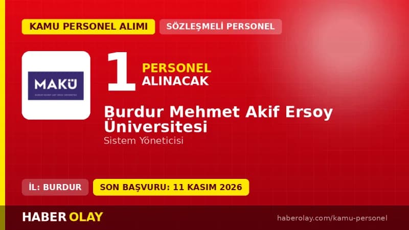 Burdur Mehmet Akif Ersoy Üniversitesi sözleşmeli bilişim personeli alımı ilanı
