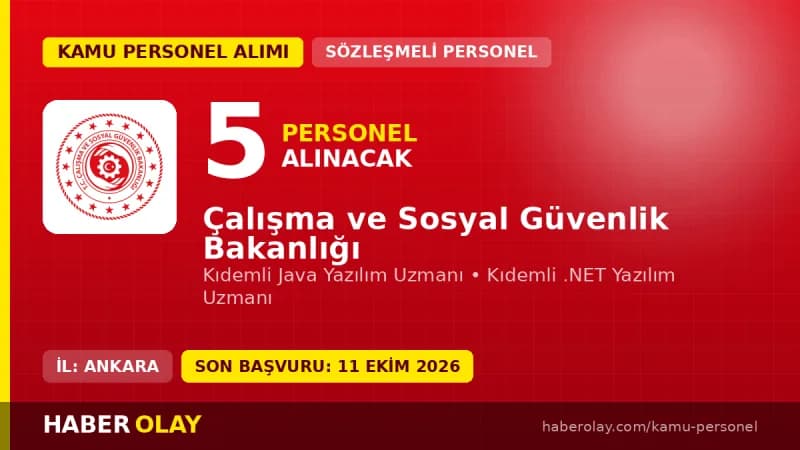 Çalışma ve Sosyal Güvenlik Bakanlığı sözleşmeli bilişim personeli alımı ilanı 2026