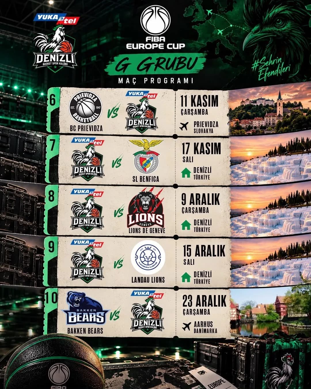 Y. Denizli Basket oyuncuları FIBA Europe Cup maçına hazırlanıyor