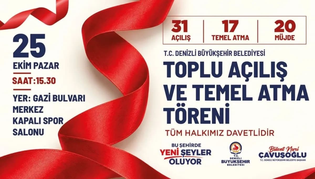 Denizli Büyükşehir Belediyesi toplu açılış ve temel atma töreni için hazırlık yapıyor