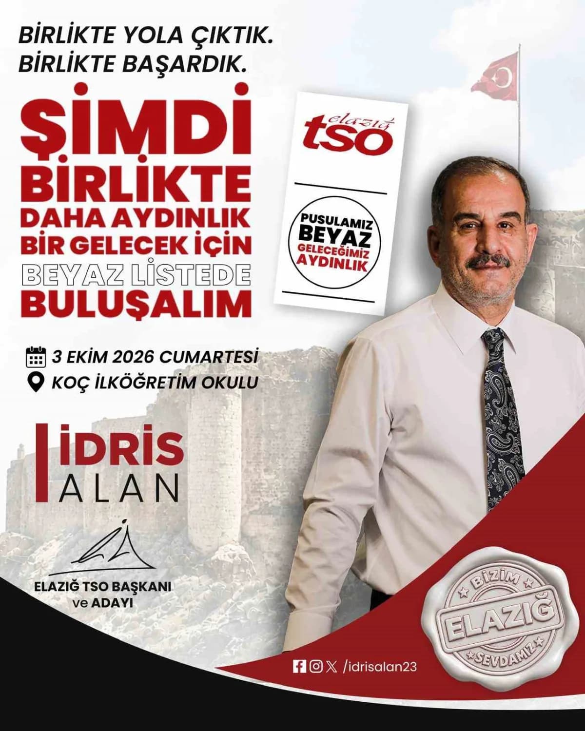 Elazığ Ticaret ve Sanayi Odası Başkanı İdris Alan seçimlerle ilgili açıklama yaparken