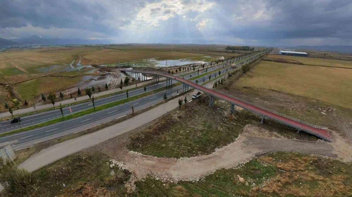 Erzurum’da hayvanların güvenli geçişi için yapılan ekolojik köprü tamamlandı
