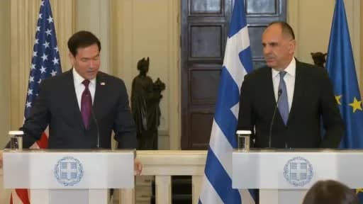 ABD Dışişleri Bakanı Marco Rubio Yunanistan Atina'da basın toplantısında konuşuyor