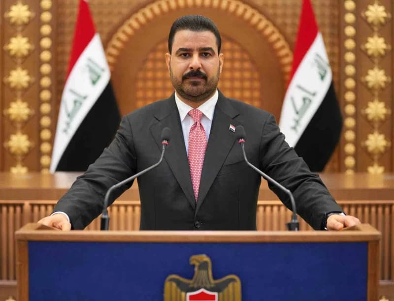 Irak Başbakanı Ali Zeydi basın açıklaması yaparken