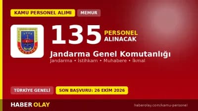 Jandarma Genel Komutanlığı 135 muvazzaf subay alımı ilanı başvuru detayları