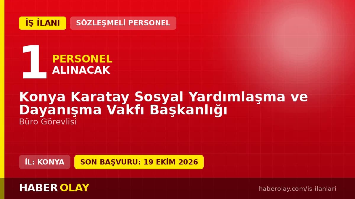 Konya Karatay SYDV büro görevlisi personel alımı ilanı resmi duyuru