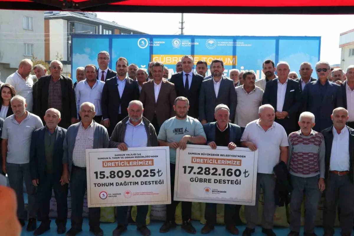 Samsun’da tarımsal üretim için sertifikalı tohum ve gübre desteği alan üreticiler