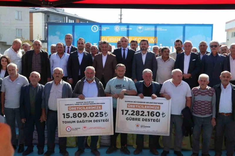 Samsun’da tarımsal üretim için sertifikalı tohum ve gübre desteği alan üreticiler