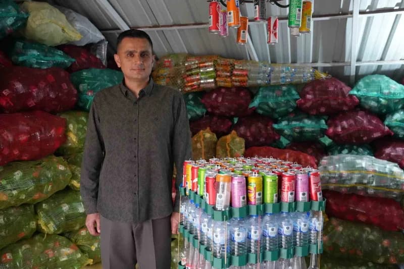 Samsun’da 100 bin içecek ambalajı biriktirdi, Türkiye birincisi oldu