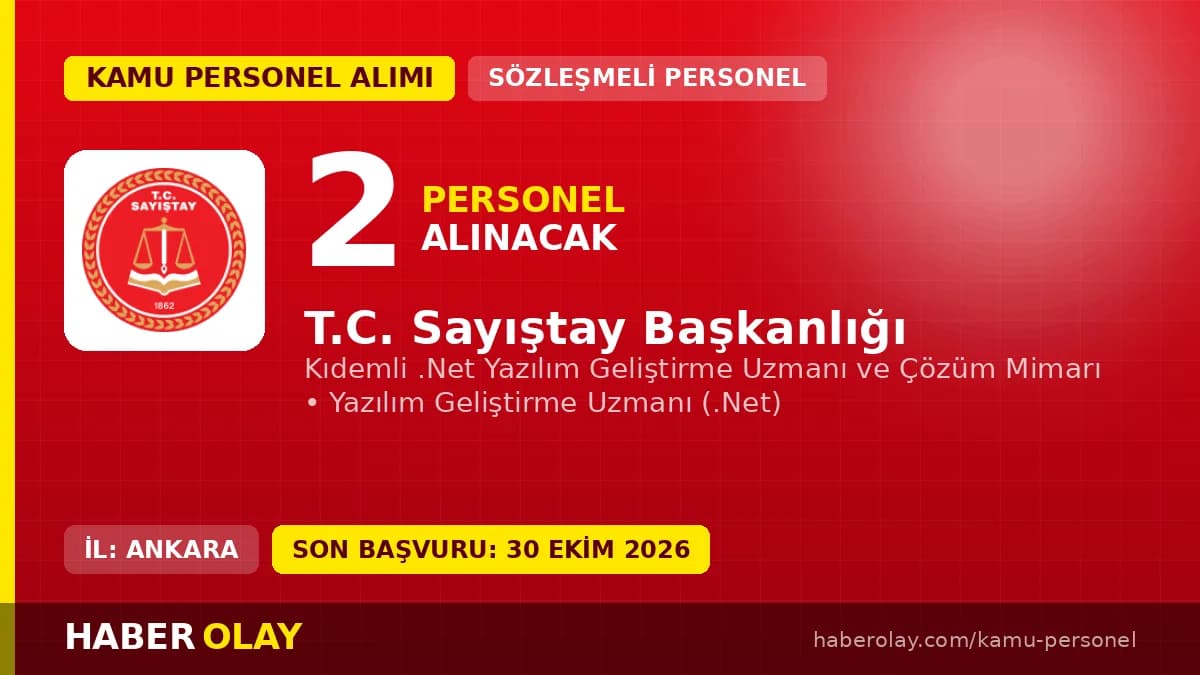 Sayıştay Başkanlığı sözleşmeli bilişim personeli alımı ilanı 2026