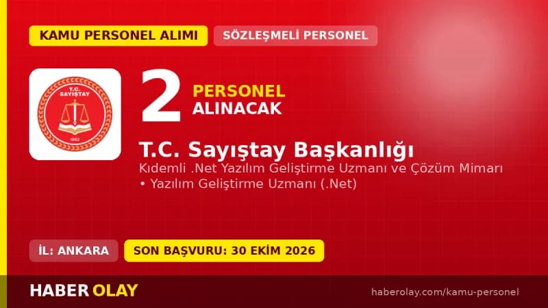 Sayıştay Başkanlığı sözleşmeli bilişim personeli alımı ilanı 2026