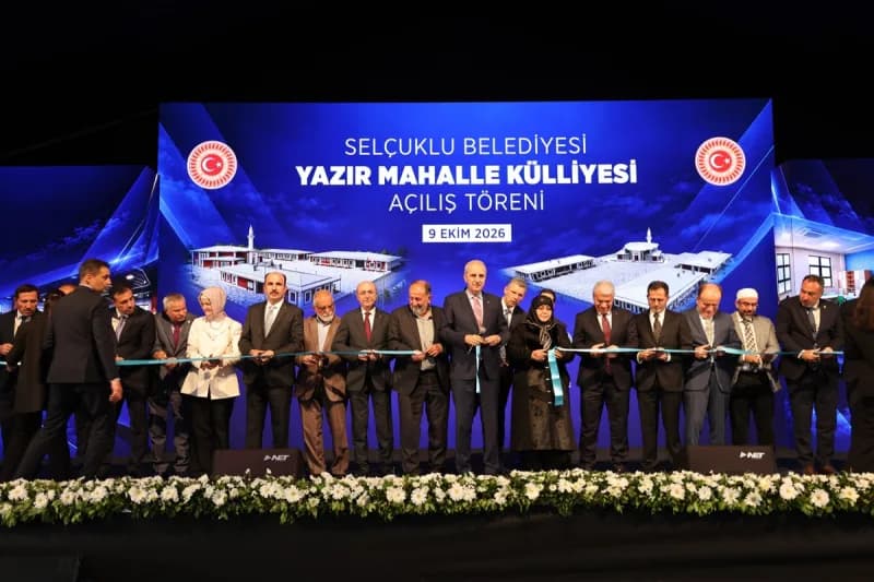 Konya Yazır Mahalle Külliyesi açılış töreninde TBMM Başkanı Numan Kurtulmuş ve protokol üyeleri