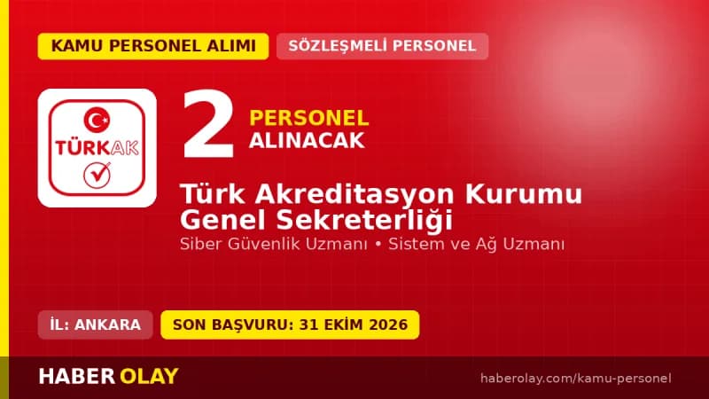 Türk Akreditasyon Kurumu sözleşmeli bilişim personeli alımı ilanı 2026